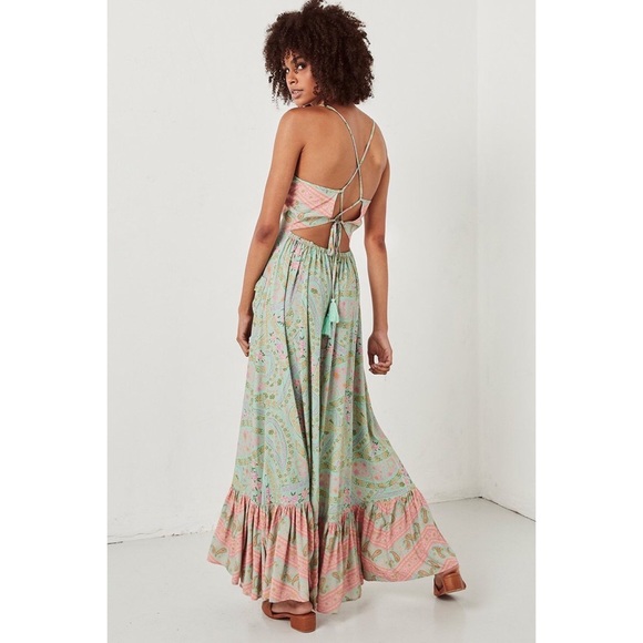Spell City Lights Strappy Maxi in Sage - Picture 4 of 10